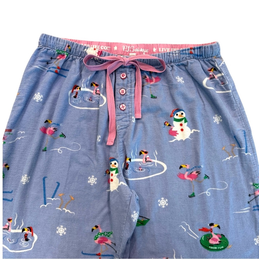 PJ Salvage Periwinkle Flamingos Flannel PJ Set - Picture 8 of 12